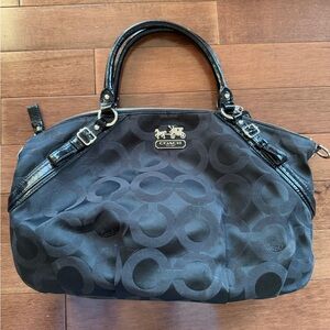 Coach Madison Black Signature Medium Bag